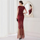 Deerveado elegante decote em v sereia vestido de noite longo luxo contas feminino vestidos de festa à noite 2025 novo vestido formal 19085