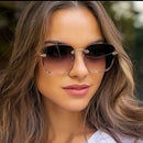 3 pçs quadrado sem aro óculos de sol feminino marca luxo designer verão vermelho óculos moda óculos de sol para homem uv400 tons oculos