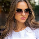 3 pçs quadrado sem aro óculos de sol feminino marca luxo designer verão vermelho óculos moda óculos de sol para homem uv400 tons oculos