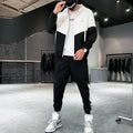 Conjunto de Agasalho Masculino 2026: Jaqueta e Calça Esportiva Casual com Capuz, Estilo Hip Hop, para Corrida - Conjunto de 2 Peças