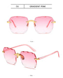3 pçs quadrado sem aro óculos de sol feminino marca luxo designer verão vermelho óculos moda óculos de sol para homem uv400 tons oculos