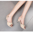 Sandálias de salto alto Peep Toe para mulheres, corrediças sensuais para festas de boate, sapatos cruzados, saltos finos, cor doce, tamanho grande 43, verão
