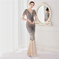 Deerveado elegante decote em v sereia vestido de noite longo luxo contas feminino vestidos de festa à noite 2025 novo vestido formal 19085