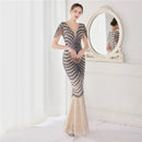 Deerveado elegante decote em v sereia vestido de noite longo luxo contas feminino vestidos de festa à noite 2025 novo vestido formal 19085