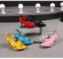 Sandália feminina confortável couro de patente 6cm verão estudante sapatos moda estilo simples fivela cinta festa fina saltos altos tamanho 43