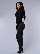 Venda quente jeans rasgados para mulheres sexy jeans skinny moda rua casual lápis calças femininas primavera e verão roupas
