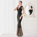 Deerveado elegante decote em v sereia vestido de noite longo luxo contas feminino vestidos de festa à noite 2025 novo vestido formal 19085
