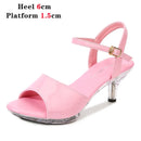 Sandálias de salto alto Peep Toe para mulheres, corrediças sensuais para festas de boate, sapatos cruzados, saltos finos, cor doce, tamanho grande 43, verão