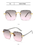 3 pçs quadrado sem aro óculos de sol feminino marca luxo designer verão vermelho óculos moda óculos de sol para homem uv400 tons oculos