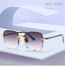 3 pçs quadrado sem aro óculos de sol feminino marca luxo designer verão vermelho óculos moda óculos de sol para homem uv400 tons oculos