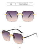 3 pçs quadrado sem aro óculos de sol feminino marca luxo designer verão vermelho óculos moda óculos de sol para homem uv400 tons oculos