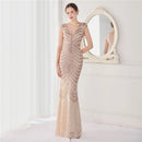 Deerveado elegante decote em v sereia vestido de noite longo luxo contas feminino vestidos de festa à noite 2025 novo vestido formal 19085