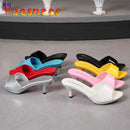 2021 mulheres chinelos mule saltos claros chinelos de couro patente sandálias sexy saltos de cristal apontou toe slides sapatos de festa mulher