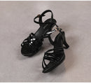 Sandália feminina confortável couro de patente 6cm verão estudante sapatos moda estilo simples fivela cinta festa fina saltos altos tamanho 43