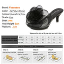 Tridimensional flores chinelos verão sandálias transparentes sapatos de praia finos saltos altos caminhada mostrar cristal festa sapatos femininos