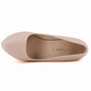 Sapatos Femininos de Salto Alto Sexy com Bico Redondo, Plataforma Casual de 14cm, Sapatos Vermelhos para Festa e Casamento, Tamanho Grande