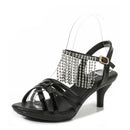 Sandália feminina confortável couro de patente 6cm verão estudante sapatos moda estilo simples fivela cinta festa fina saltos altos tamanho 43