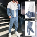 Conjunto de Agasalho Masculino 2026: Jaqueta e Calça Esportiva Casual com Capuz, Estilo Hip Hop, para Corrida - Conjunto de 2 Peças