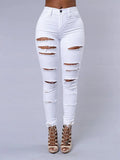 Venda quente jeans rasgados para mulheres sexy jeans skinny moda rua casual lápis calças femininas primavera e verão roupas