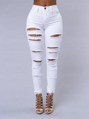 Venda quente jeans rasgados para mulheres sexy jeans skinny moda rua casual lápis calças femininas primavera e verão roupas