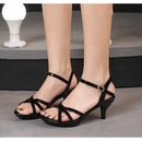 Sandálias de salto alto Peep Toe para mulheres, corrediças sensuais para festas de boate, sapatos cruzados, saltos finos, cor doce, tamanho grande 43, verão