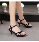 Sandálias de salto alto Peep Toe para mulheres, corrediças sensuais para festas de boate, sapatos cruzados, saltos finos, cor doce, tamanho grande 43, verão