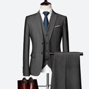 Luxo 3 peças terno de casamento masculino moda magro cor sólida negócios escritório terno define tamanho grande masculino blazer + calças + colete