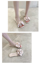 Nova moda cetim chinelos de casamento luxo feminino peep toe quarto sandálias casa sapatos de noiva dama de honra com arco de seda
