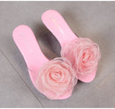 Tridimensional flores chinelos verão sandálias transparentes sapatos de praia finos saltos altos caminhada mostrar cristal festa sapatos femininos