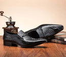 Moda masculina sapatos casuais de couro padrão de crocodilo sapatos de luxo deslizamento-em sapatos de casamento brogues de couro tamanho grande 38-48