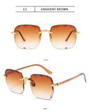 3 pçs quadrado sem aro óculos de sol feminino marca luxo designer verão vermelho óculos moda óculos de sol para homem uv400 tons oculos