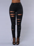 Venda quente jeans rasgados para mulheres sexy jeans skinny moda rua casual lápis calças femininas primavera e verão roupas