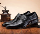 Moda masculina sapatos casuais de couro padrão de crocodilo sapatos de luxo deslizamento-em sapatos de casamento brogues de couro tamanho grande 38-48