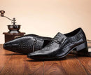 Moda masculina sapatos casuais de couro padrão de crocodilo sapatos de luxo deslizamento-em sapatos de casamento brogues de couro tamanho grande 38-48