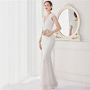 Deerveado elegante decote em v sereia vestido de noite longo luxo contas feminino vestidos de festa à noite 2025 novo vestido formal 19085