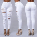 Venda quente jeans rasgados para mulheres sexy jeans skinny moda rua casual lápis calças femininas primavera e verão roupas