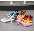 Sandálias de salto alto Peep Toe para mulheres, corrediças sensuais para festas de boate, sapatos cruzados, saltos finos, cor doce, tamanho grande 43, verão