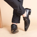 Moda masculina sapatos casuais de couro padrão de crocodilo sapatos de luxo deslizamento-em sapatos de casamento brogues de couro tamanho grande 38-48