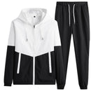 Conjunto de Agasalho Masculino 2026: Jaqueta e Calça Esportiva Casual com Capuz, Estilo Hip Hop, para Corrida - Conjunto de 2 Peças