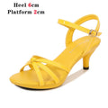 Sandálias de salto alto Peep Toe para mulheres, corrediças sensuais para festas de boate, sapatos cruzados, saltos finos, cor doce, tamanho grande 43, verão