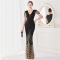 Deerveado elegante decote em v sereia vestido de noite longo luxo contas feminino vestidos de festa à noite 2025 novo vestido formal 19085