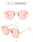 3 pçs quadrado sem aro óculos de sol feminino marca luxo designer verão vermelho óculos moda óculos de sol para homem uv400 tons oculos