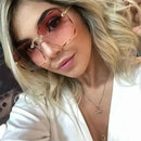 3 pçs quadrado sem aro óculos de sol feminino marca luxo designer verão vermelho óculos moda óculos de sol para homem uv400 tons oculos
