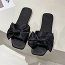 Nova moda cetim chinelos de casamento luxo feminino peep toe quarto sandálias casa sapatos de noiva dama de honra com arco de seda