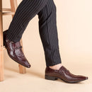 Moda masculina sapatos casuais de couro padrão de crocodilo sapatos de luxo deslizamento-em sapatos de casamento brogues de couro tamanho grande 38-48