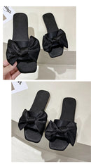 Nova moda cetim chinelos de casamento luxo feminino peep toe quarto sandálias casa sapatos de noiva dama de honra com arco de seda