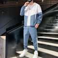 Conjunto de Agasalho Masculino 2026: Jaqueta e Calça Esportiva Casual com Capuz, Estilo Hip Hop, para Corrida - Conjunto de 2 Peças