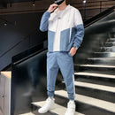 Conjunto de Agasalho Masculino 2026: Jaqueta e Calça Esportiva Casual com Capuz, Estilo Hip Hop, para Corrida - Conjunto de 2 Peças