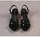 Sandália feminina confortável couro de patente 6cm verão estudante sapatos moda estilo simples fivela cinta festa fina saltos altos tamanho 43