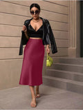 Hip-Covering Fishtail Skirt Satin Mid-Length Skirt Spring and Summer New European and American Cross-Border Women's Clothing Manufacturer Direct